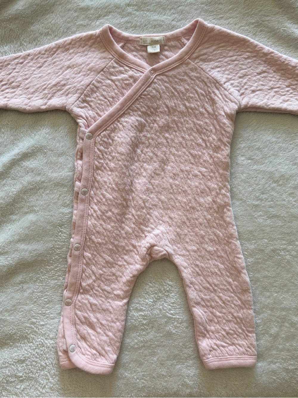 Light Pink Quilted Baby Sleeper
